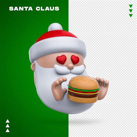 Premium Psd Santa Claus Burger 3d Rendering Isolated