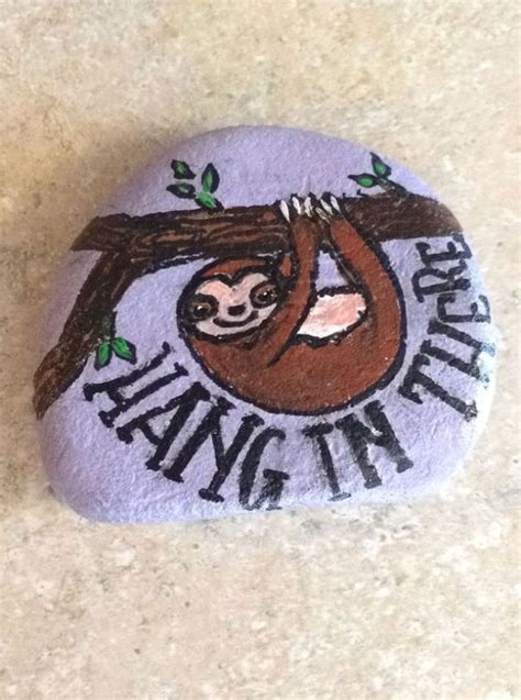 I Love Sloths Rock Crafts Rock Painting Designs Rock Art