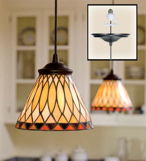 Screw In Stained Glass Pendant Light Plowhearth