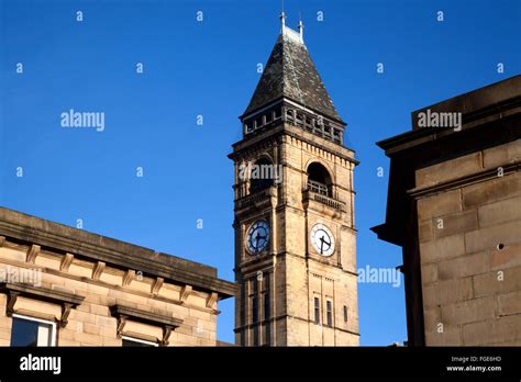 Town Hall Clock Tower In Wakefield West Yorkshire England Stock Photo