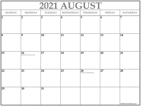 Long weekends in 2020 for the usa. August 2020 calendar with holidays