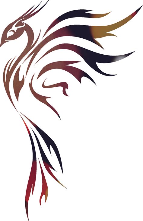 Awesome grey ink dragon & yellow phoenix tattoo design Tribal bird... gradient colours | Small hidden tattoos ...