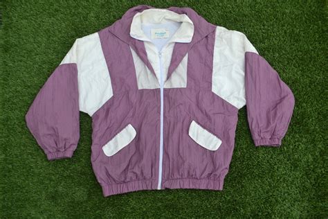 Vintage 80s Tracksuit Set Kath And Kim Full Purple And White Etsy