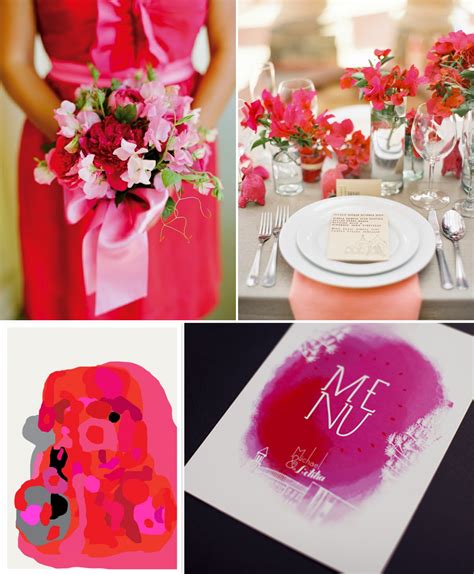Pretty Pink Wedding Inspiration Monochromatic Color Palettes