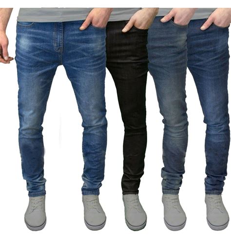 Mens Slim Fit Jeans Super Stretch Denim Pants