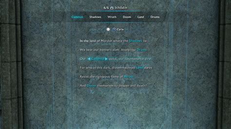 You must find all the pieces of the poem and then correctly assemble them at the. Shadow of War - All Ithildin Door Poem Solutions | Shacknews