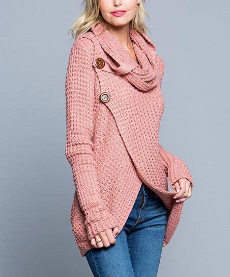 Blush Button Accent Tulip Sweater Women Zulily Sweaters Sweaters