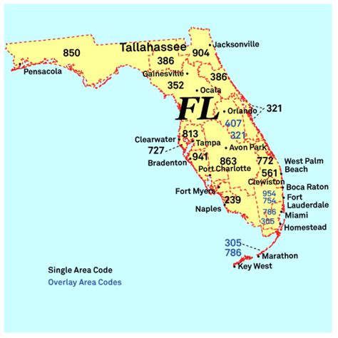 954 Area Code Florida Map Map