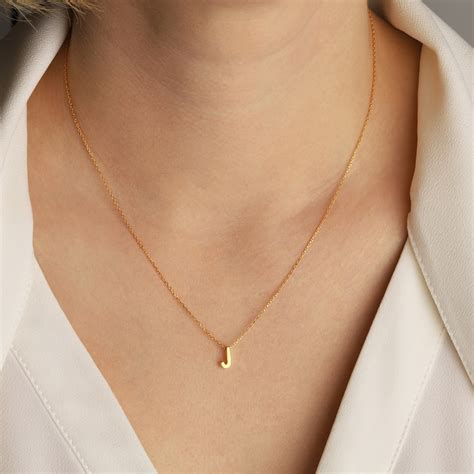 Gold Initial Necklace Rose Gold Custom Initial Necklace Etsy