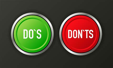 Dos And Donts Button Approved And Rejected Positive Feedback Concept