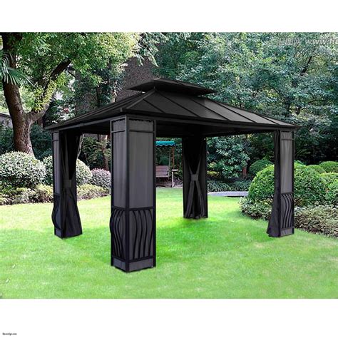 The shaded area is fully adjustable with this outdoor pergola gazebo. Inspirational Inspirational Sunjoy Gazebo , Sunjoy Eureka ...