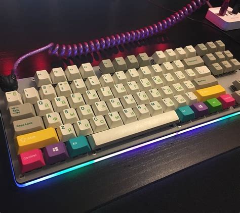 Mechanical gaming keyboard design. Custom RGB keyboard aesthetic. in