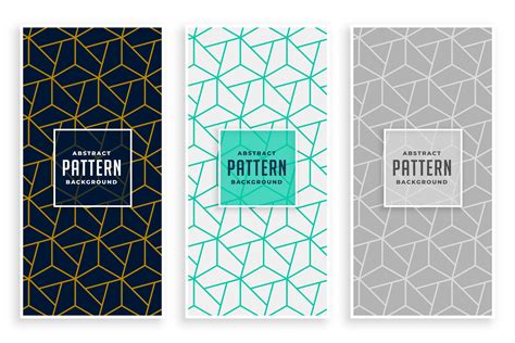 Abstract Geometric Lines Pattern Banners Set Download Free Vector Art