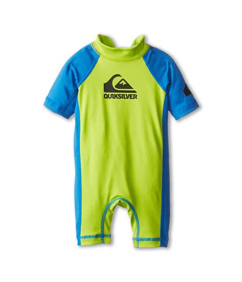 Low Price Quiksilver Kids Shore Pound S S Wetsuit Infant Lime Blue