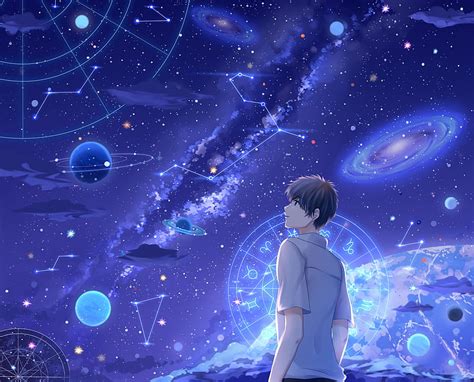 Galaxy Cute Boy Anime Wallpaper Anime Boy Png Download Transparent