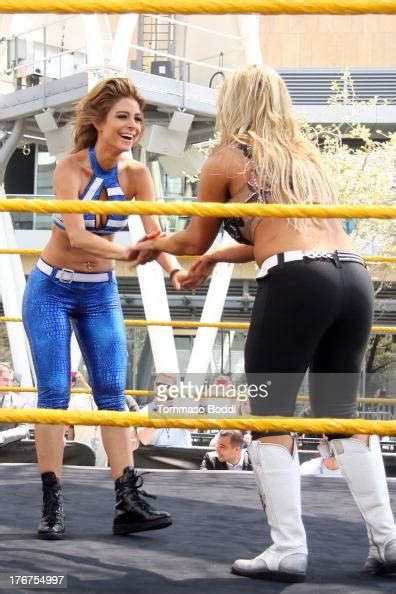 Wrestlerjournalist Maria Menounos And Wrestler Natalya Attends The