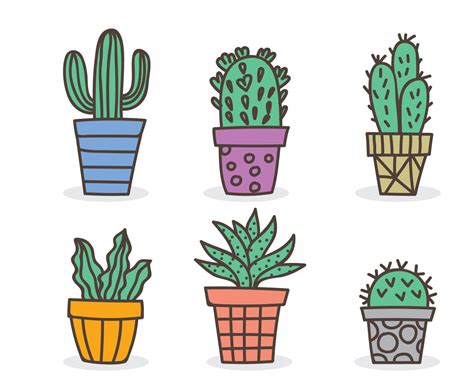 Hand Drawn Cactus Collection Vector Vector Art And Graphics