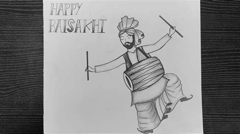 Baisakhi Festival Bhangra Dance Drawing Easy Drawing On Baisakhi