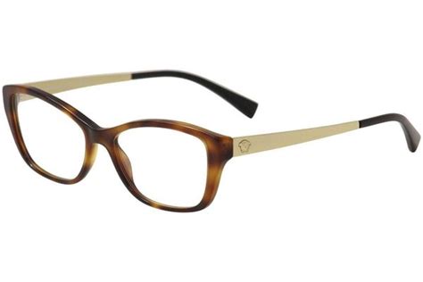 versace women s eyeglasses ve3236 ve 3236 5217 havana gold optical frame 54mm