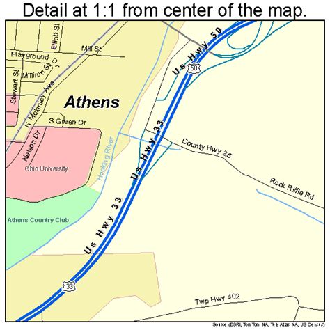 Athens Ohio Street Map 3902736