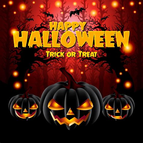 Happy Halloween Fun Party Celebration Background Design With Pumpkins