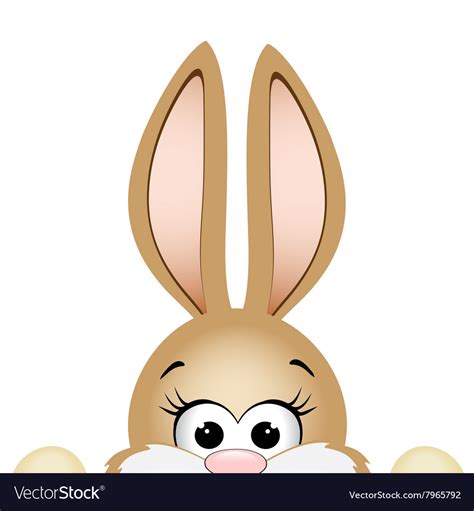 Easter Bunny Peeking Out From Bottom Edge Of Vector Image