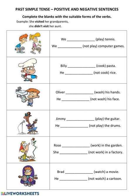 Simple Past Regular Verb Ficha Interactiva Nouns And Verbs Worksheets