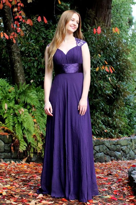 Katie Purple Modest Prom Dress Dress With Cap Sleeves Virtuous Prom Prom Dresses Modest