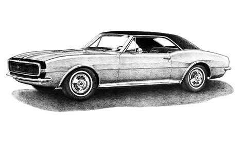 Original One Off Drawing Of Part Of A 1967 Chevrolet Camaro Awe