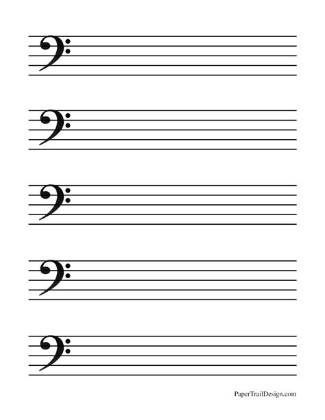 Music Paper Printable Free Staff Paper In A Printable Pdf Format For