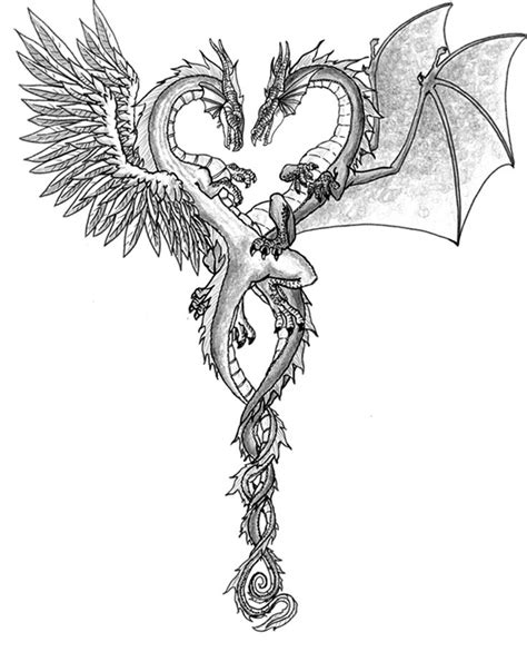 Valentines Day Entwined Dragons Dragon Tattoo Art Celtic Dragon
