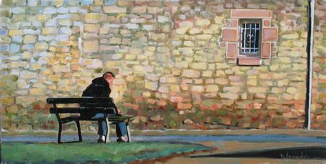 Daily Painters Marketplace Adolescent Sited On A Bench Oil Painting