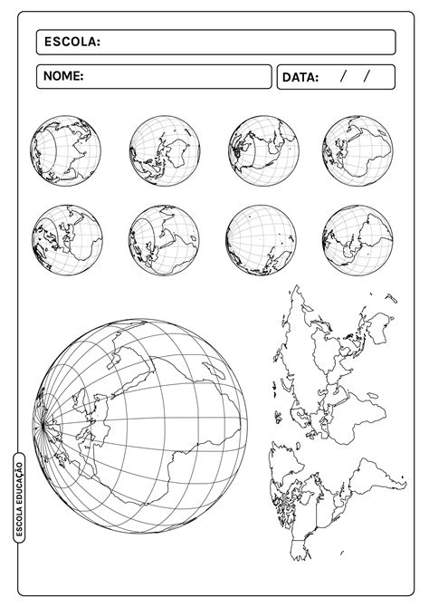 Imagens de mapa múndi para colorir Atividades para colorir