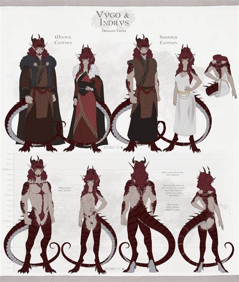 Timeless Dragon Twins Model Sheets By Whitemantisart Concept Art