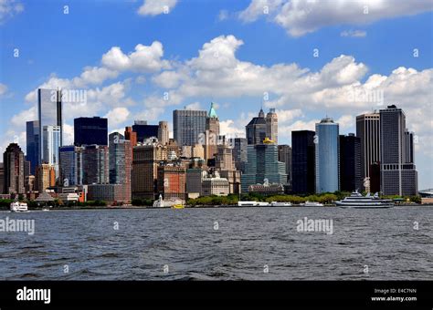 Nyc View To The Tip Of Manhattan Island With Its Impressive Skyline Of