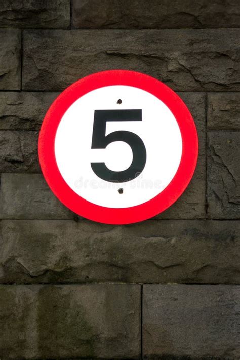 Five Miles Per Hour Sign Stock Image Image Of Sign 5mph 42723901