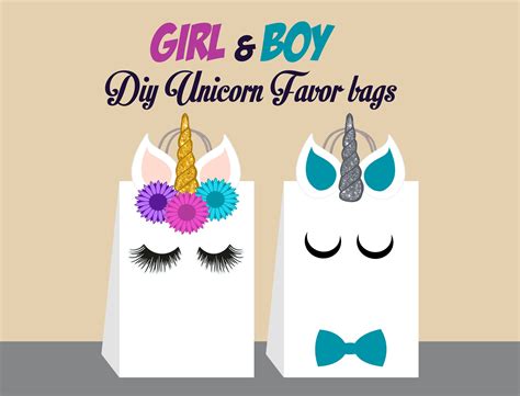 Maybe you would like to learn more about one of these? Unicorn DIY Favor Bag Template Unicorn Party Bags ...