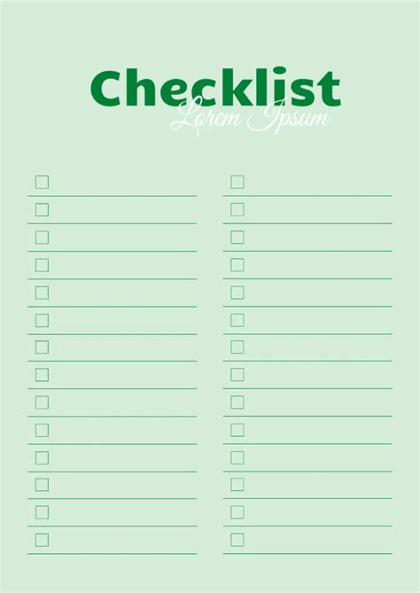 Free Checklist Template For Google Docs