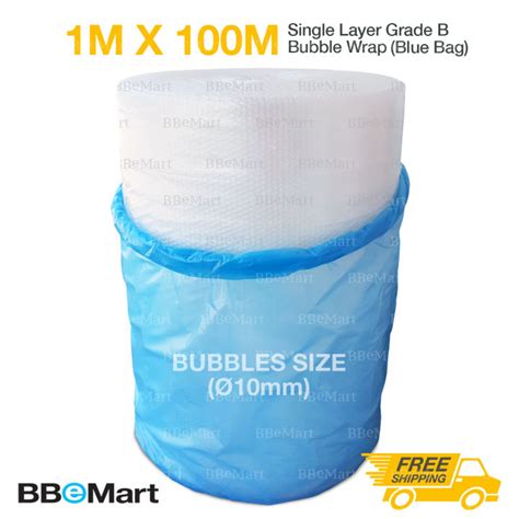 Bbemart Bubble Wrap Single Double Layer 1m X 100m X 10mm Pe Foam