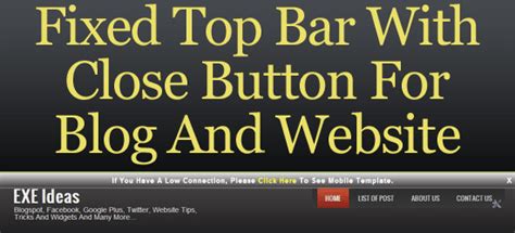 There are multiple ways to fix navbar or header on top of page to stay always visible. Fixed Top Bar With Close Button For Blog And Website ...