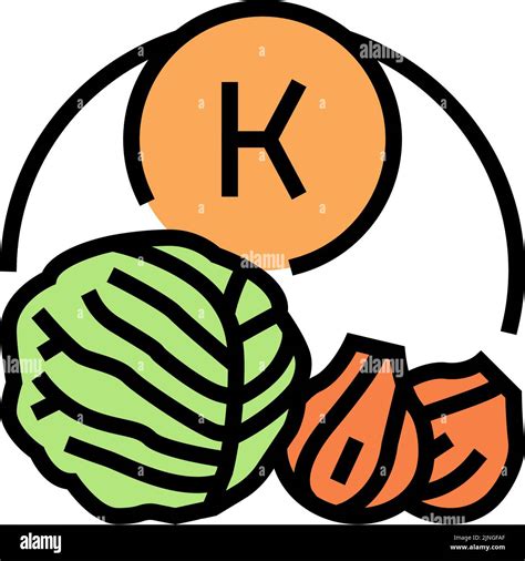 Vitamina K En Color Vegetal Icono Ilustraci N De Vector Imagen Vector De Stock Alamy