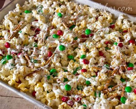 Christmas Crunch Popcorn Snack Mix Rose Bakes