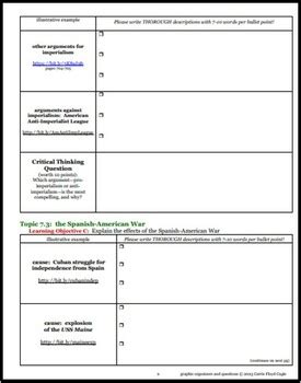 AP US History Course Framework Graphic Organizers For Period 7A 1898 1920