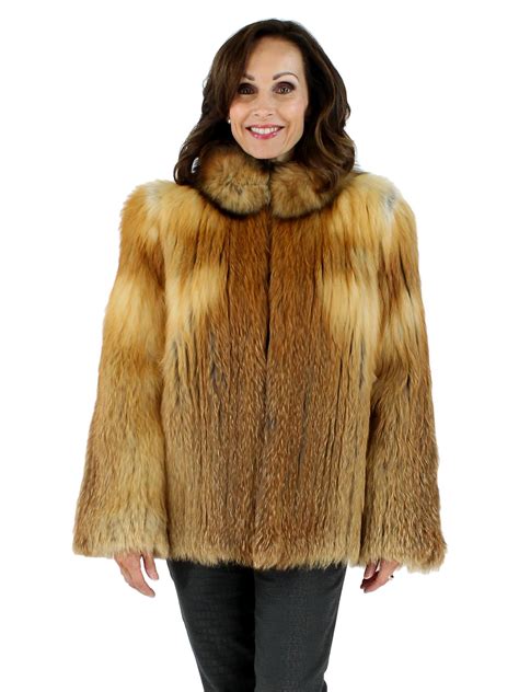 Natural Red Fox Fur Jacket Womens Small Estate Furs
