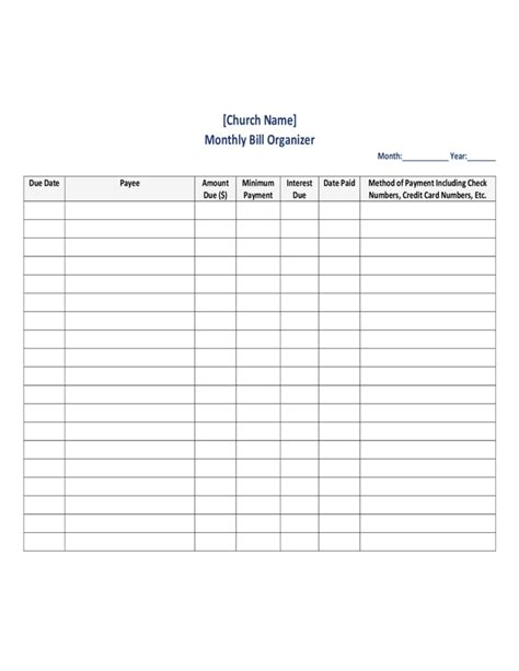 Print page use this worksheet to track when your bills are due and when you plan to pay them each month. Monthly Bill Organizer Free Download