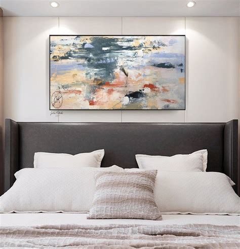 Above Bed Decor Abstract Painting On Canvas Large Wall Art Textured