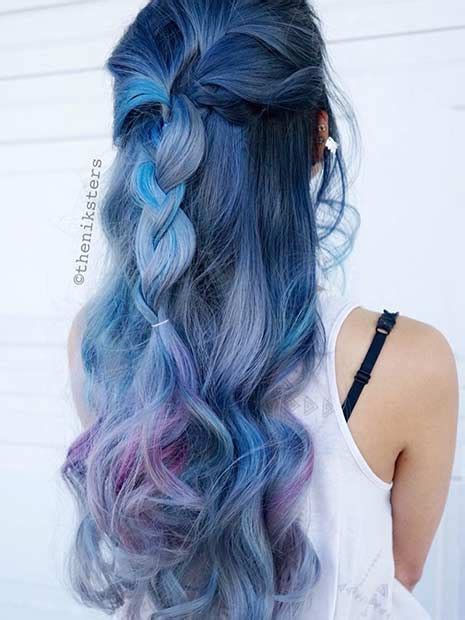 This layered hairstyle also features a hot pink. 25 Amazing Blue and Purple Hair Looks | Page 2 of 3 | StayGlam