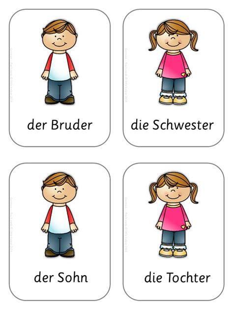 German Flash Cards Basic Vocabulary The Ojays Daughters And Sisters