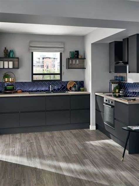 Graphite Is A Bold Choice For A Modern Kitchen The 19mm Thick Door Has
