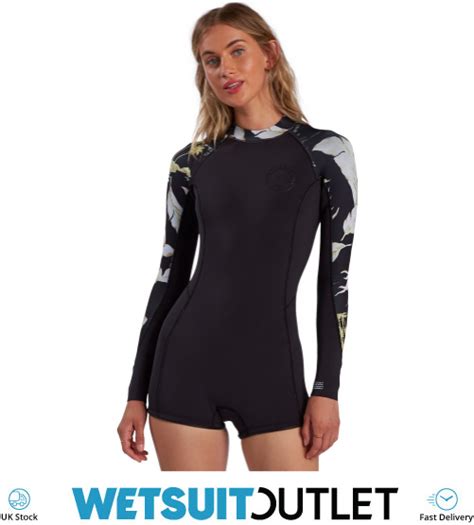 2021 Billabong Womens Spring Fever 2mm Long Sleeve Shorty Wetsuit